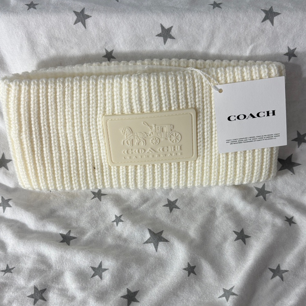 NWT Coach Ivory Ribbed Headband